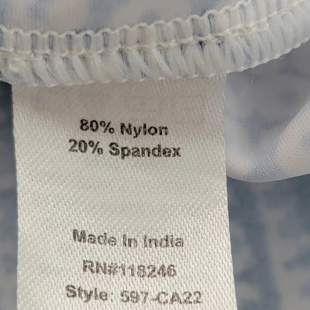 Cabana Life Women's L Blue White Paisley Sleeveless Halter Shift Travel Dress - Picture 12 of 12